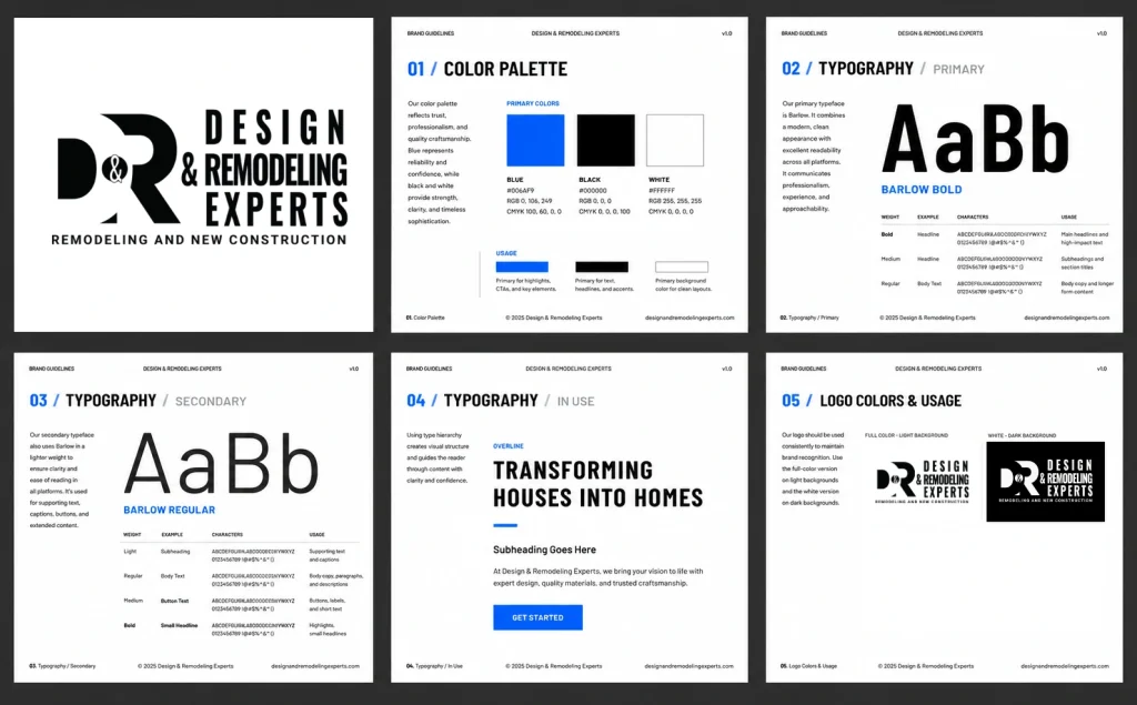Design and Remodeling Experts Branding Guide 2